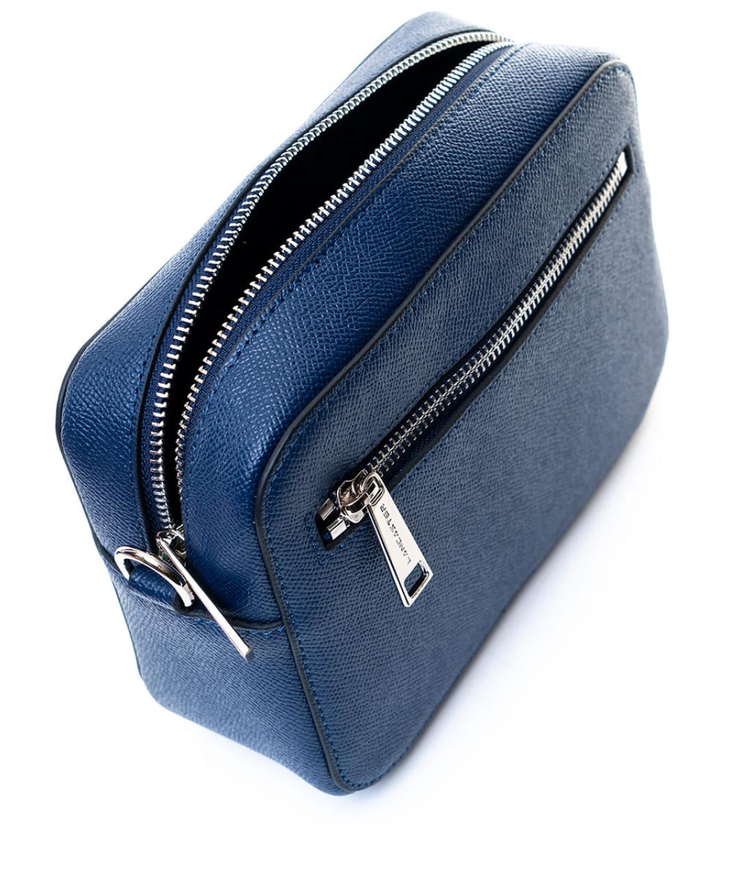 LANCASTER Синяя кожаная сумка на плечо, фото 3