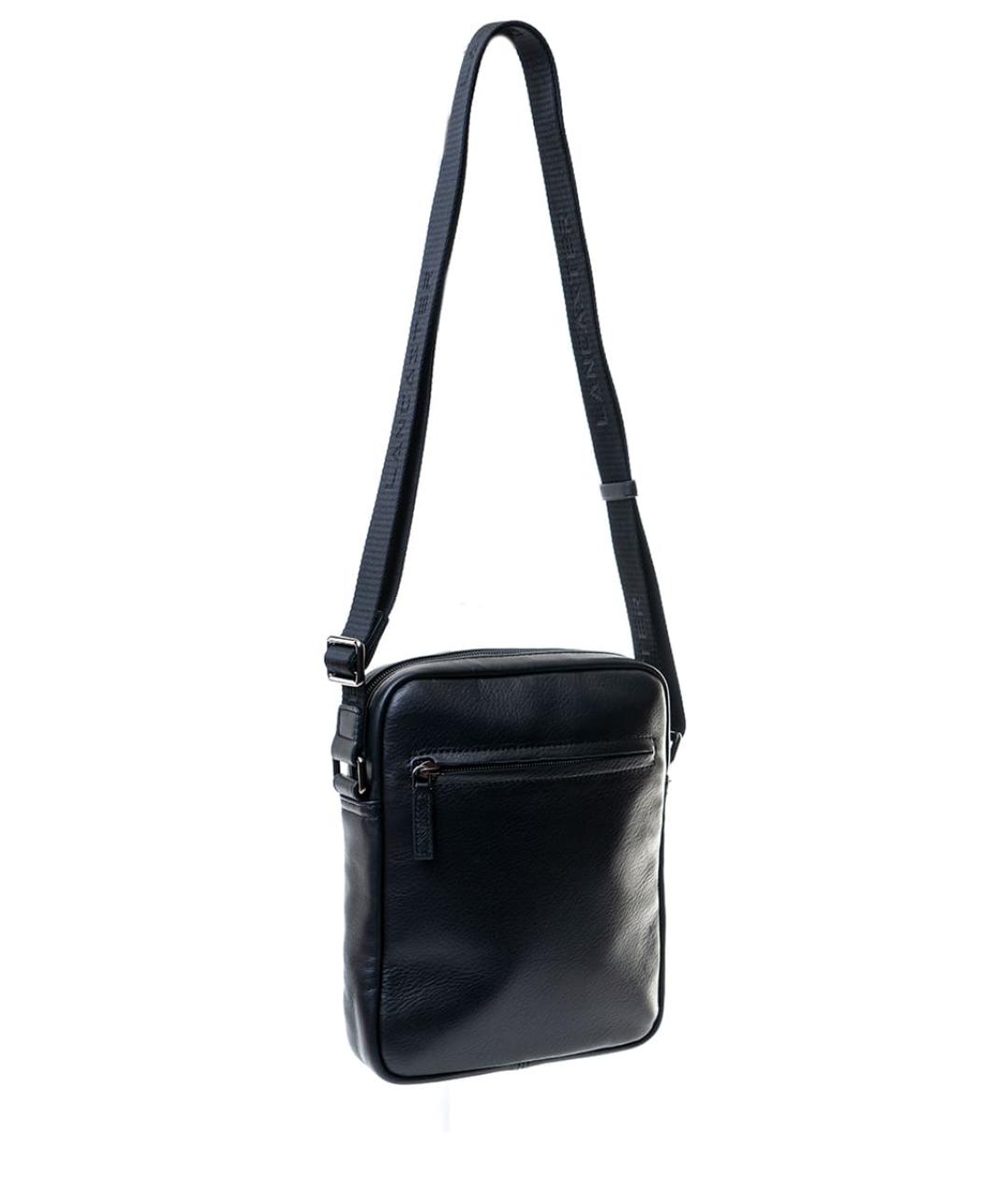 LANCASTER Черная кожаная сумка на плечо, фото 2