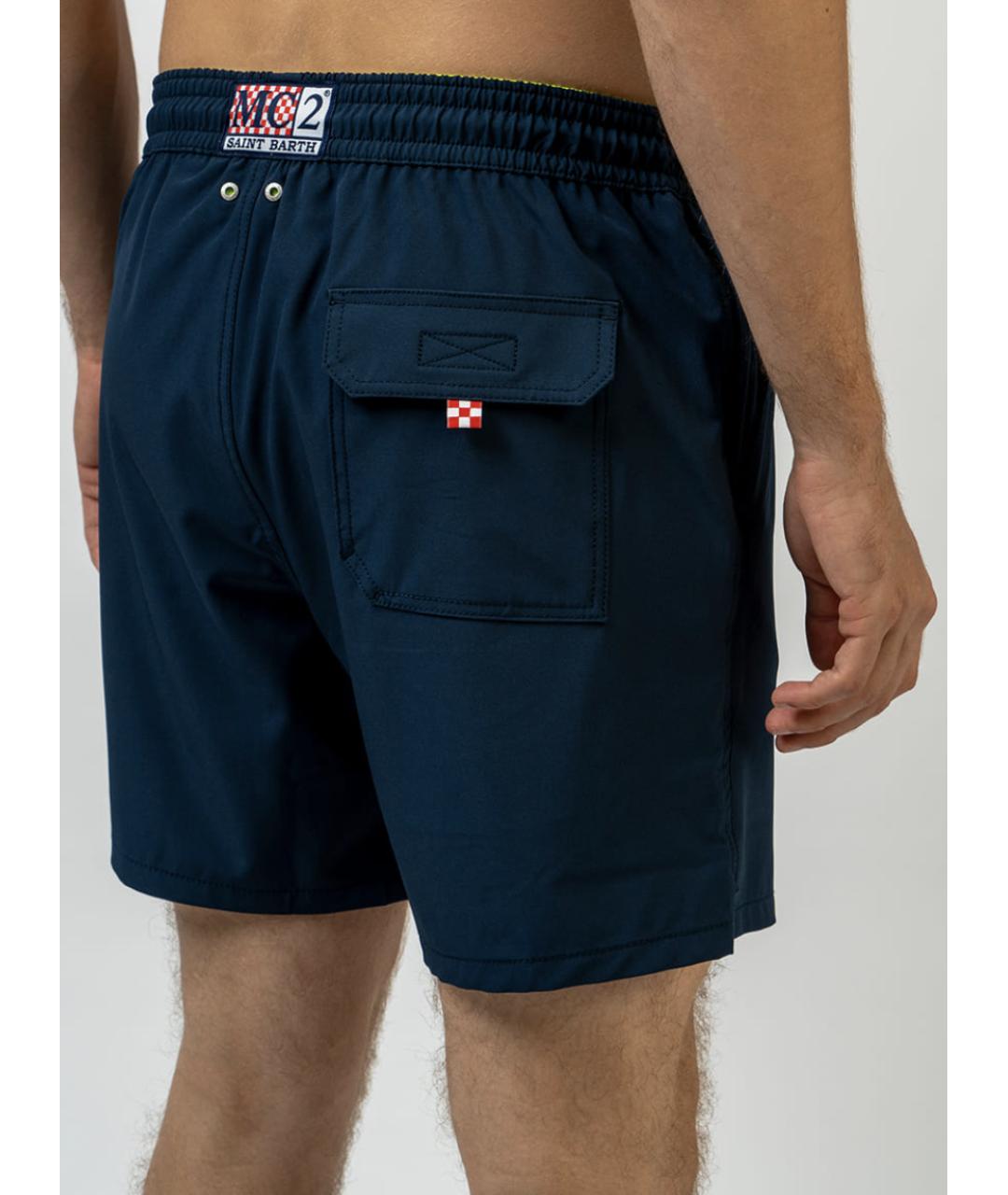 MC2 SAINT BARTH Синие полиэстеровые шорты, фото 3