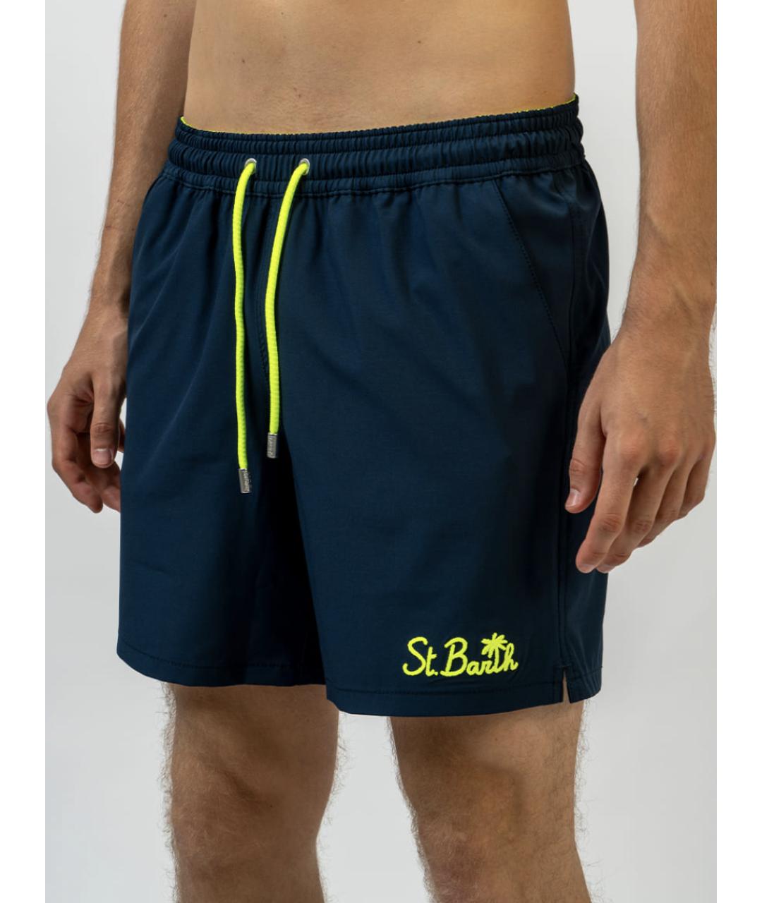 MC2 SAINT BARTH Синие полиэстеровые шорты, фото 2
