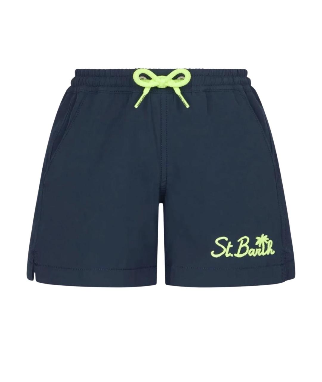 MC2 SAINT BARTH Синие полиэстеровые шорты, фото 1