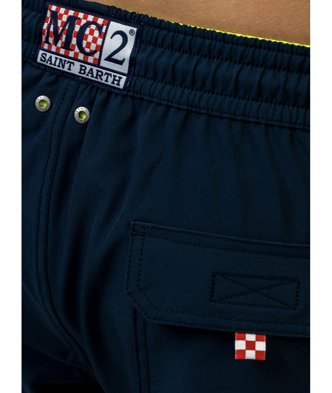 MC2 SAINT BARTH Синие полиэстеровые шорты, фото 4