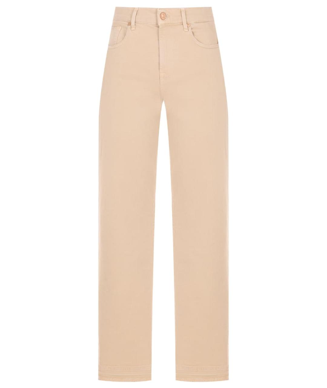 7 FOR ALL MANKIND Бежевые хлопковые прямые джинсы, фото 1