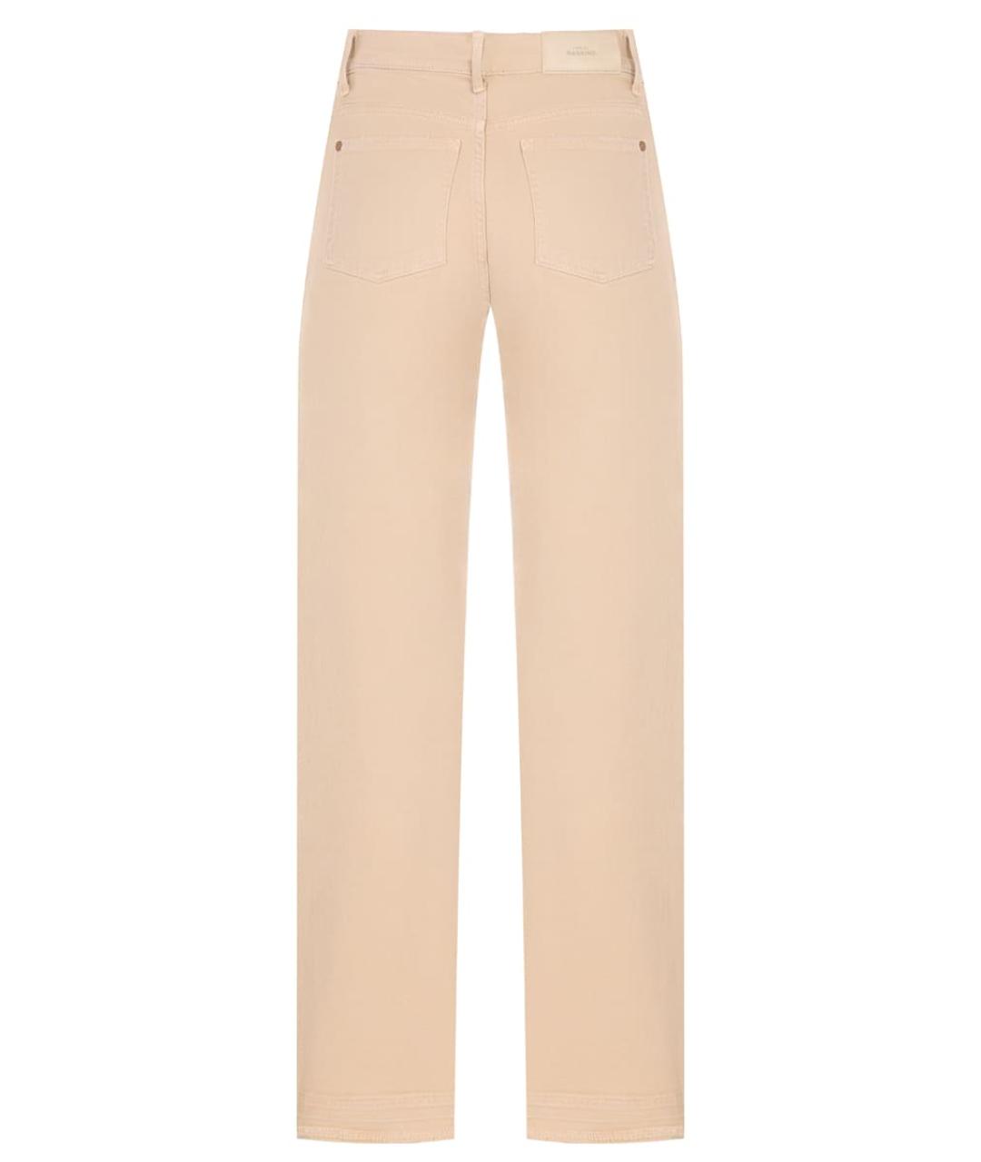7 FOR ALL MANKIND Бежевые хлопковые прямые джинсы, фото 2
