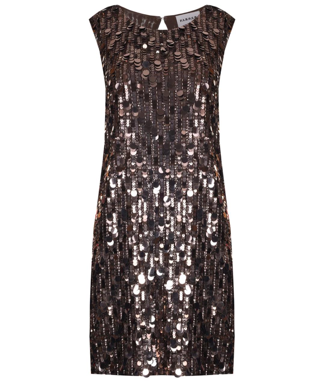P.A.R.O.S.H. Коричневое полиамидовое платье, фото 1