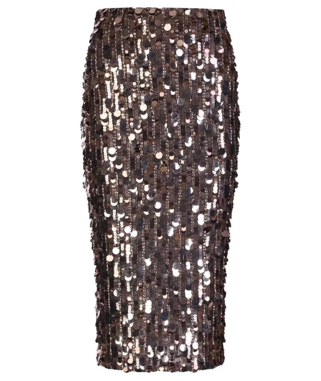 P.A.R.O.S.H. Коричневая полиамидовая юбка миди, фото 1