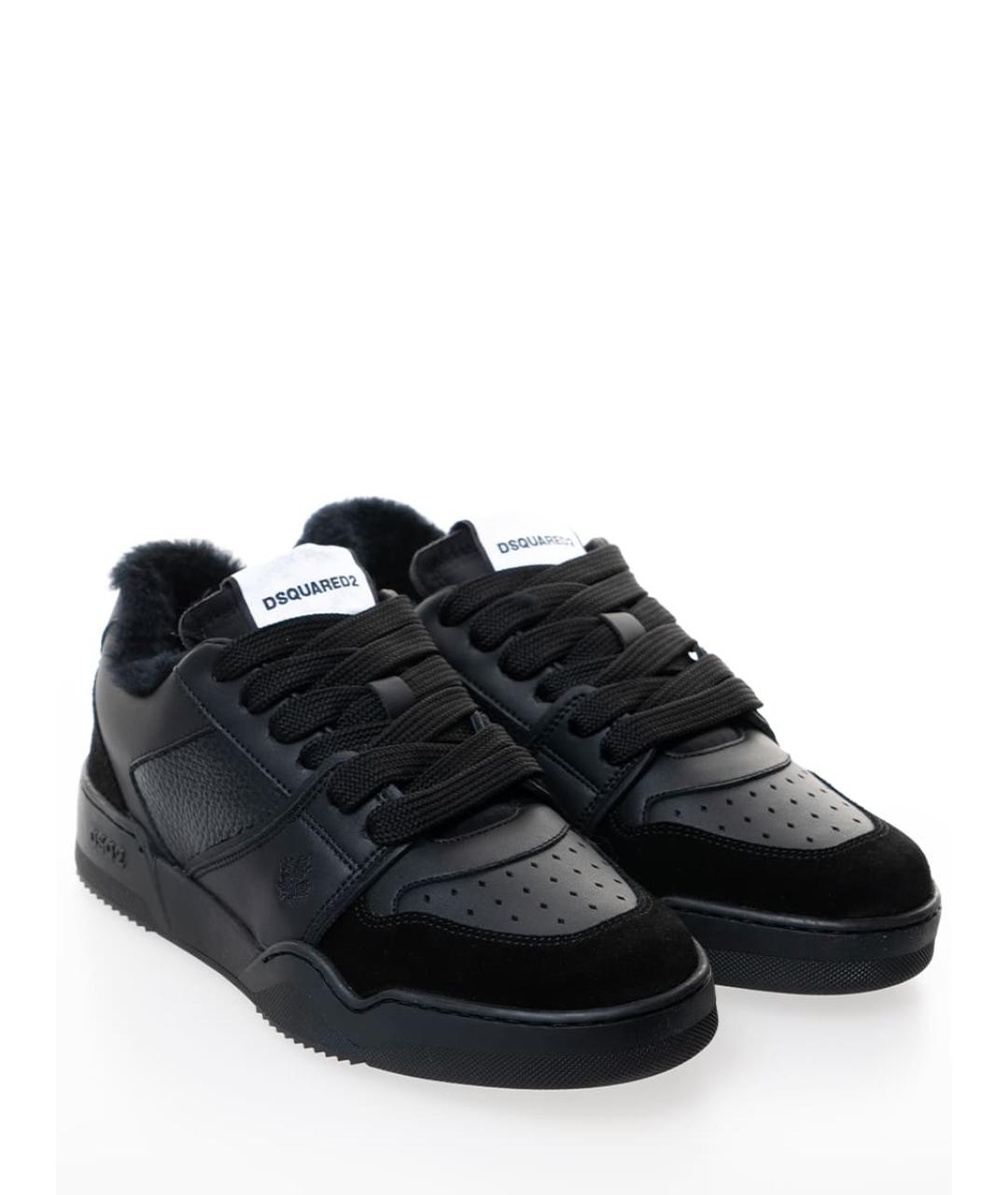 DSQUARED2 Черные кожаные кеды, фото 2