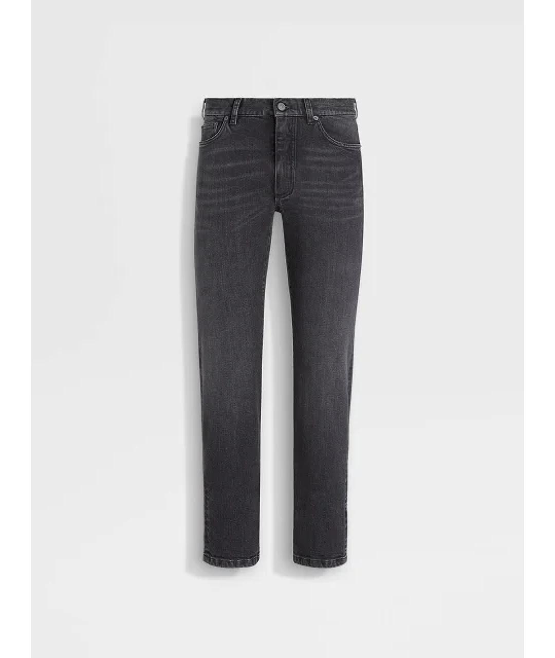 ZEGNA Черные хлопковые прямые джинсы, фото 3
