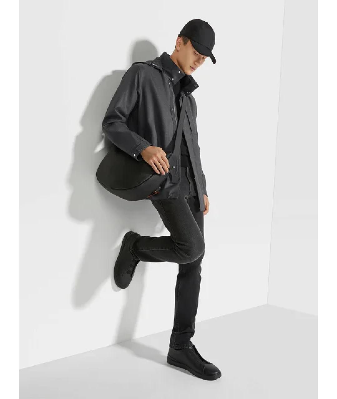 ZEGNA Черные хлопковые прямые джинсы, фото 2