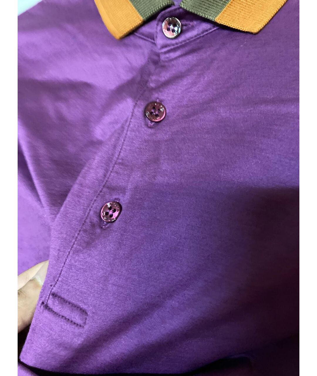ETRO Фиолетовое хлопковое поло с длинным рукавом, фото 4