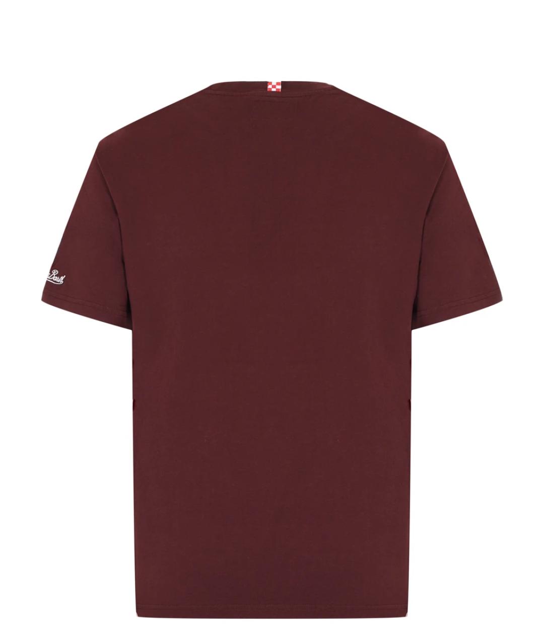 MC2 SAINT BARTH Бордовая хлопковая футболка, фото 2