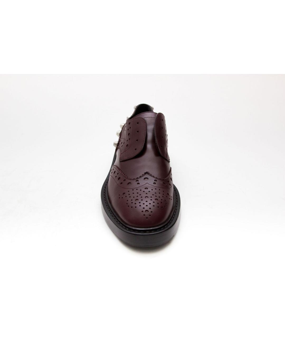 BALENCIAGA Бордовые кожаные брогги и оксфорды, фото 2