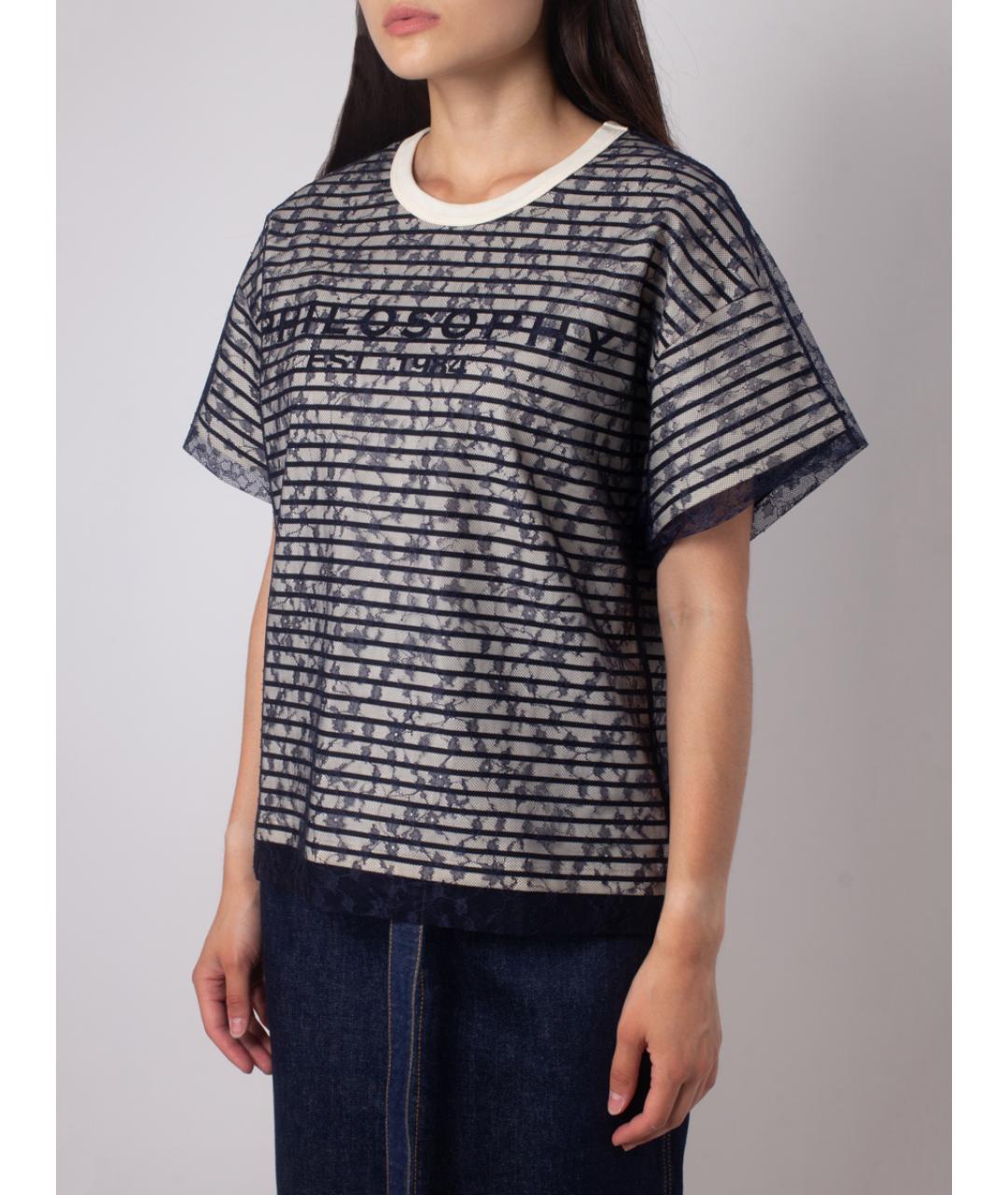 PHILOSOPHY DI LORENZO SERAFINI Черная хлопковая футболка, фото 2