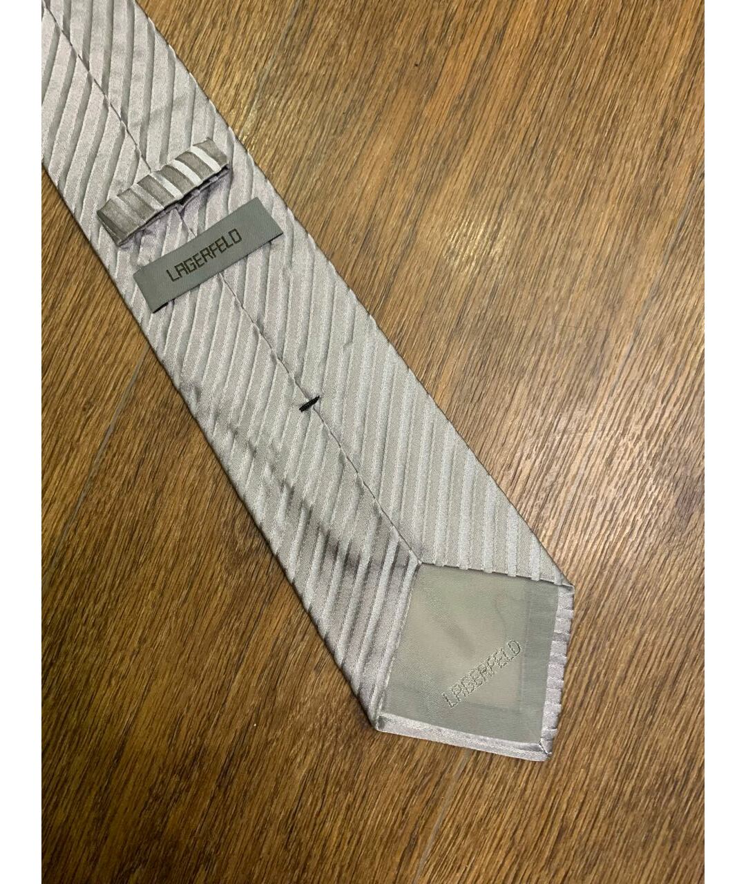 KARL LAGERFELD Серебрянный шелковый галстук, фото 4