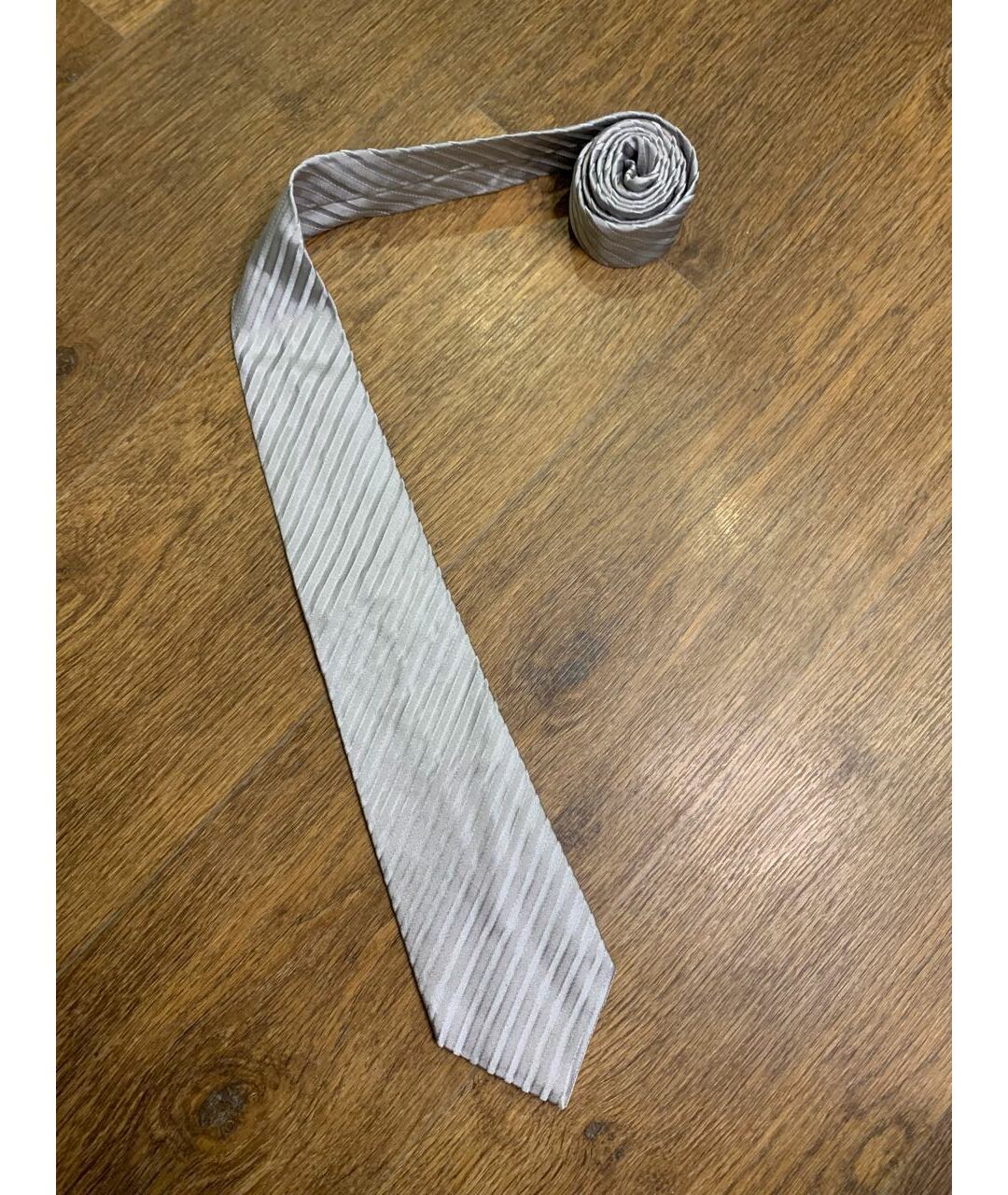 KARL LAGERFELD Серебрянный шелковый галстук, фото 2