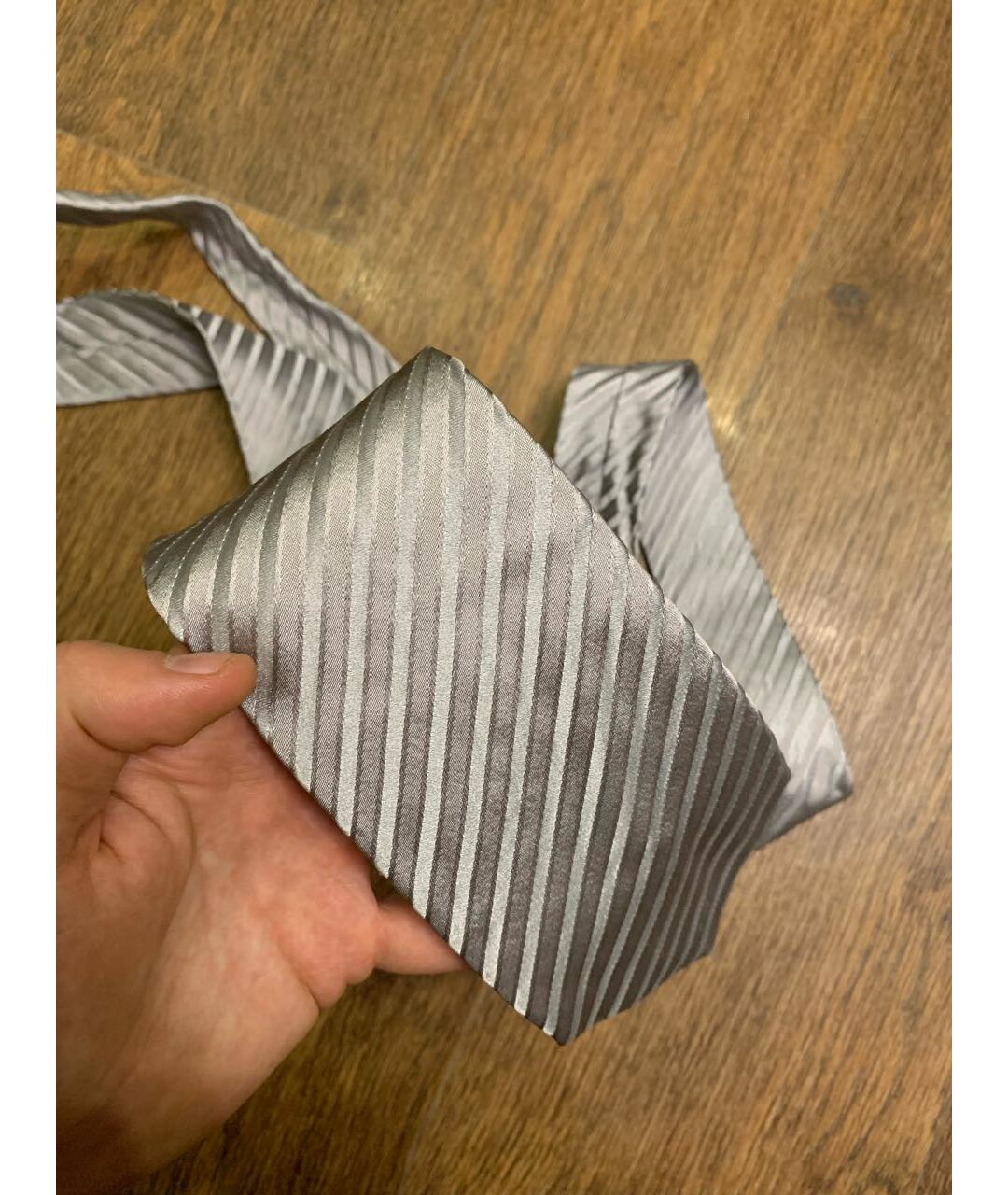 KARL LAGERFELD Серебрянный шелковый галстук, фото 6