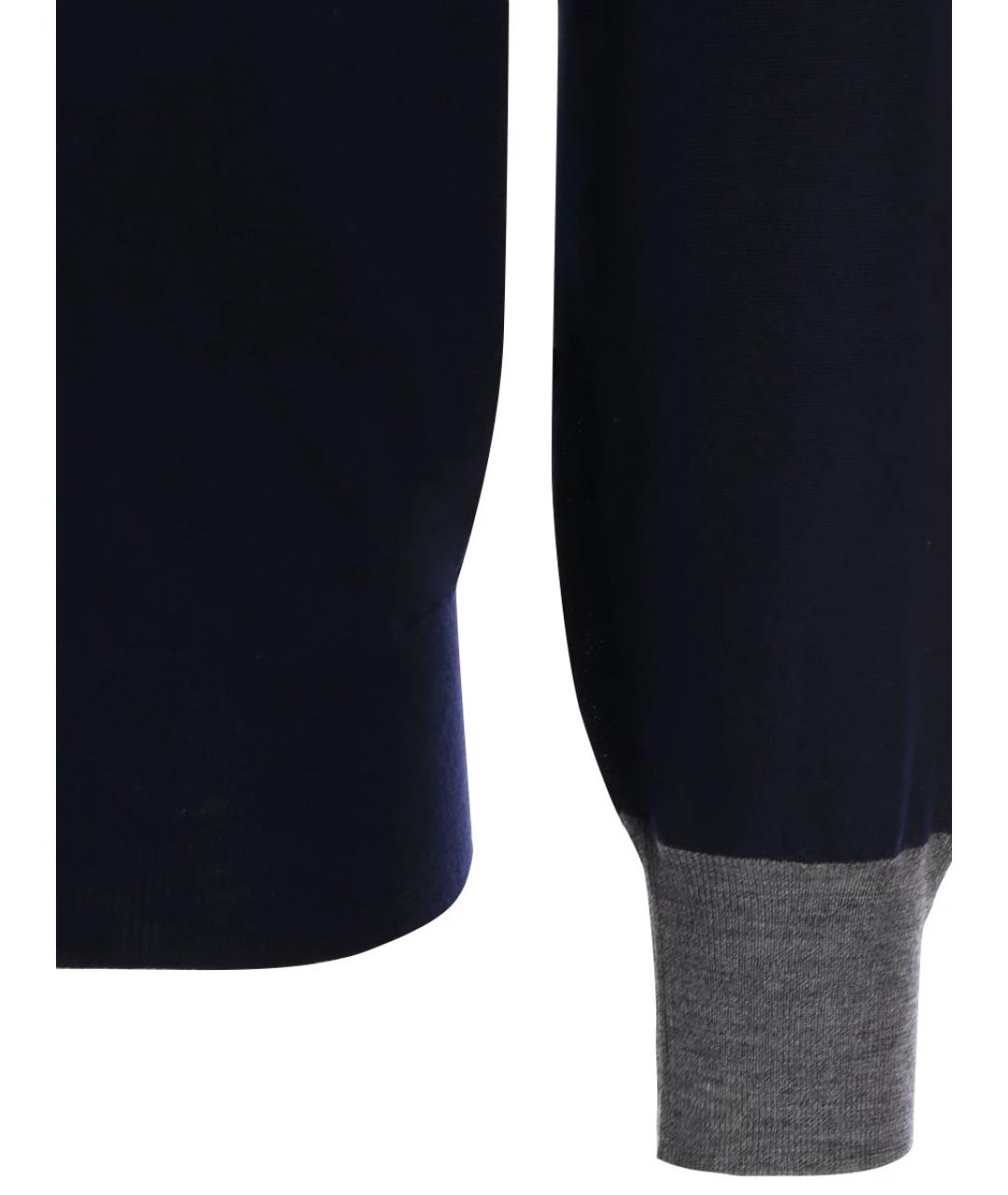 BRUNELLO CUCINELLI Темно-синий шерстяной джемпер / свитер, фото 3