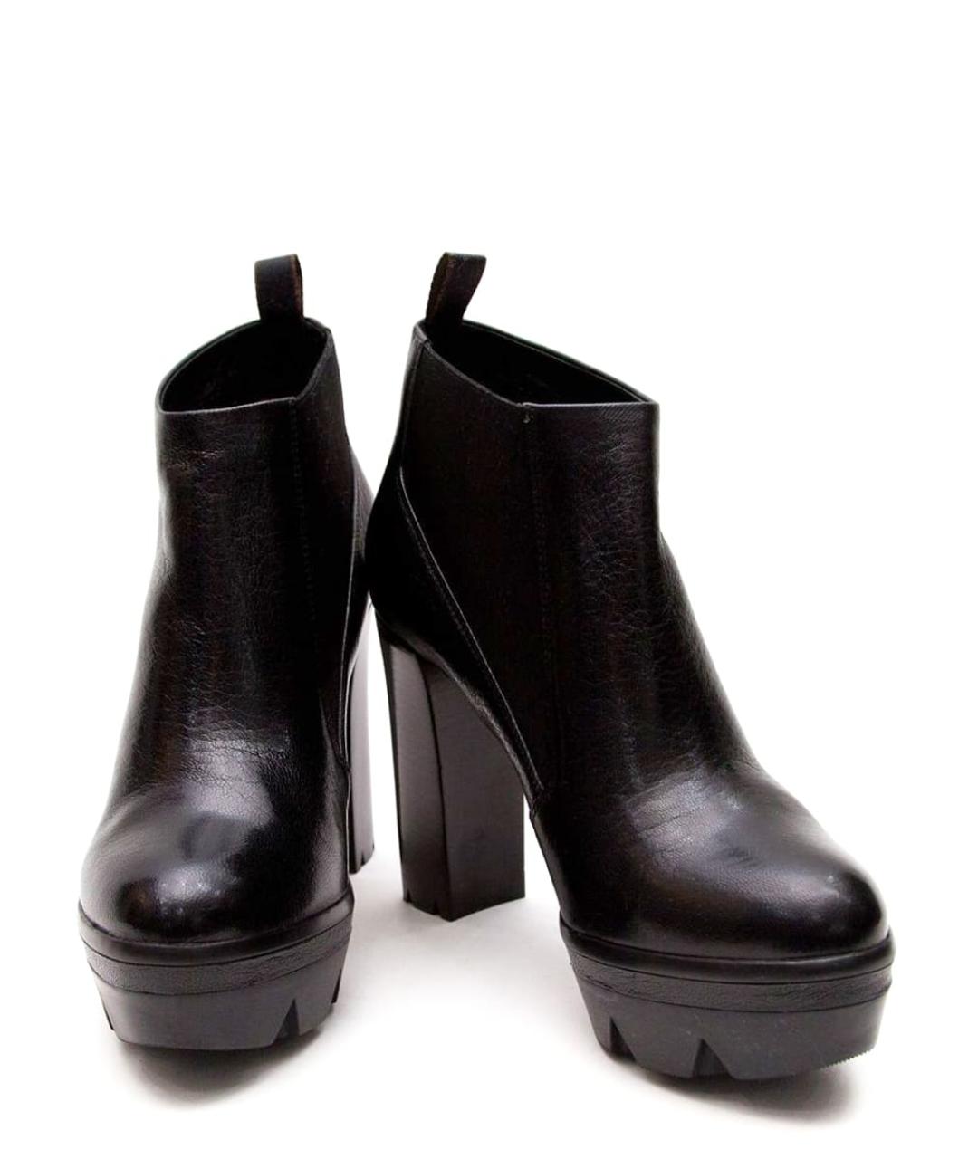 SANTONI Черные кожаные ботильоны, фото 2