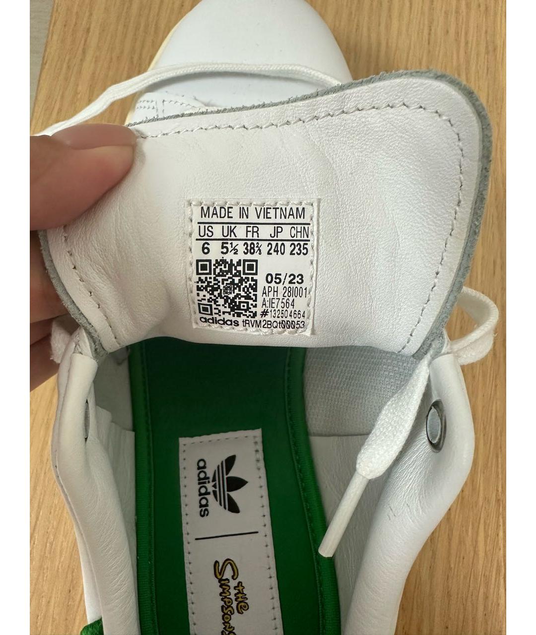 ADIDAS Белые кожаные кроссовки, фото 7
