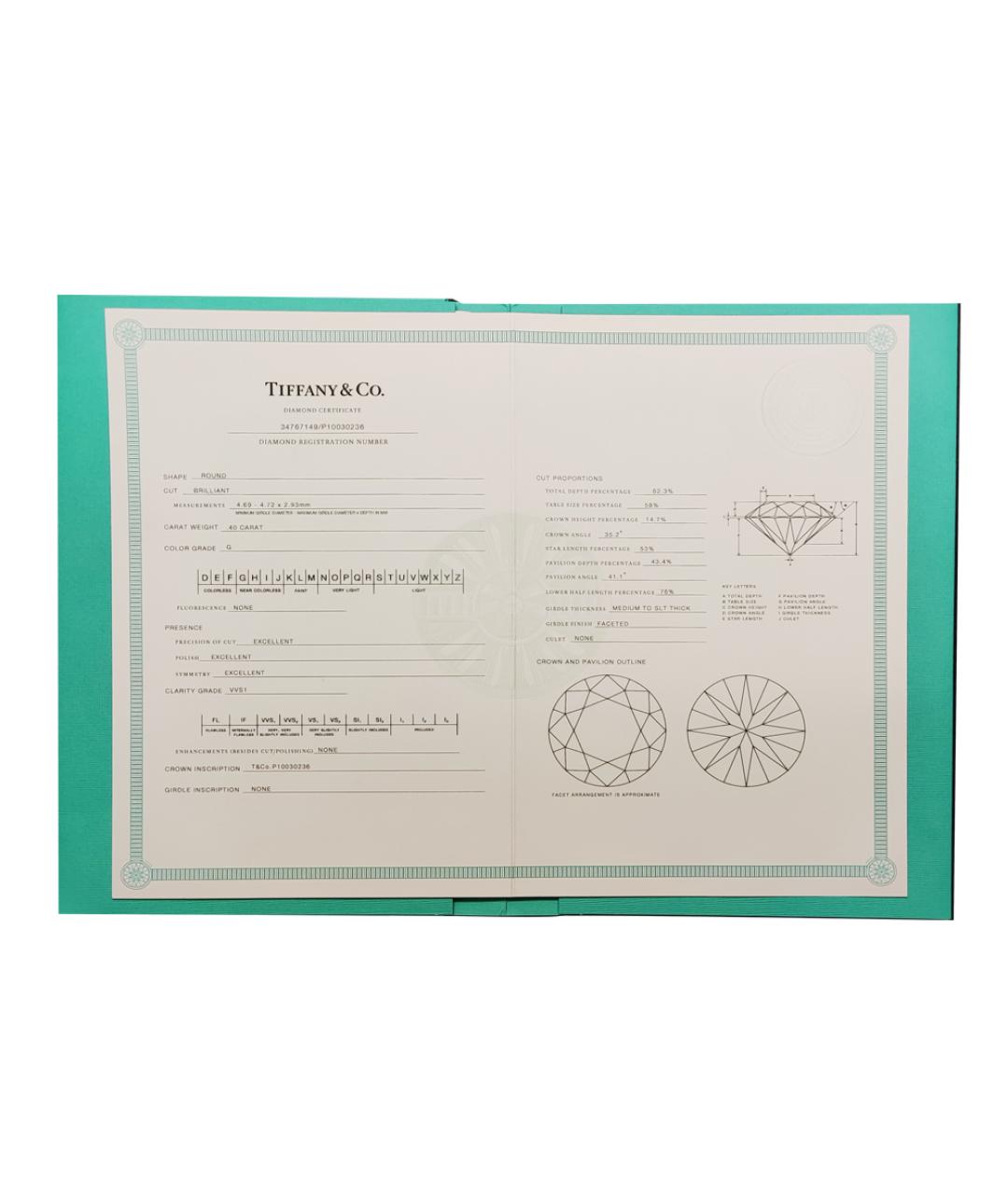 TIFFANY&CO Платиновое кольцо, фото 2