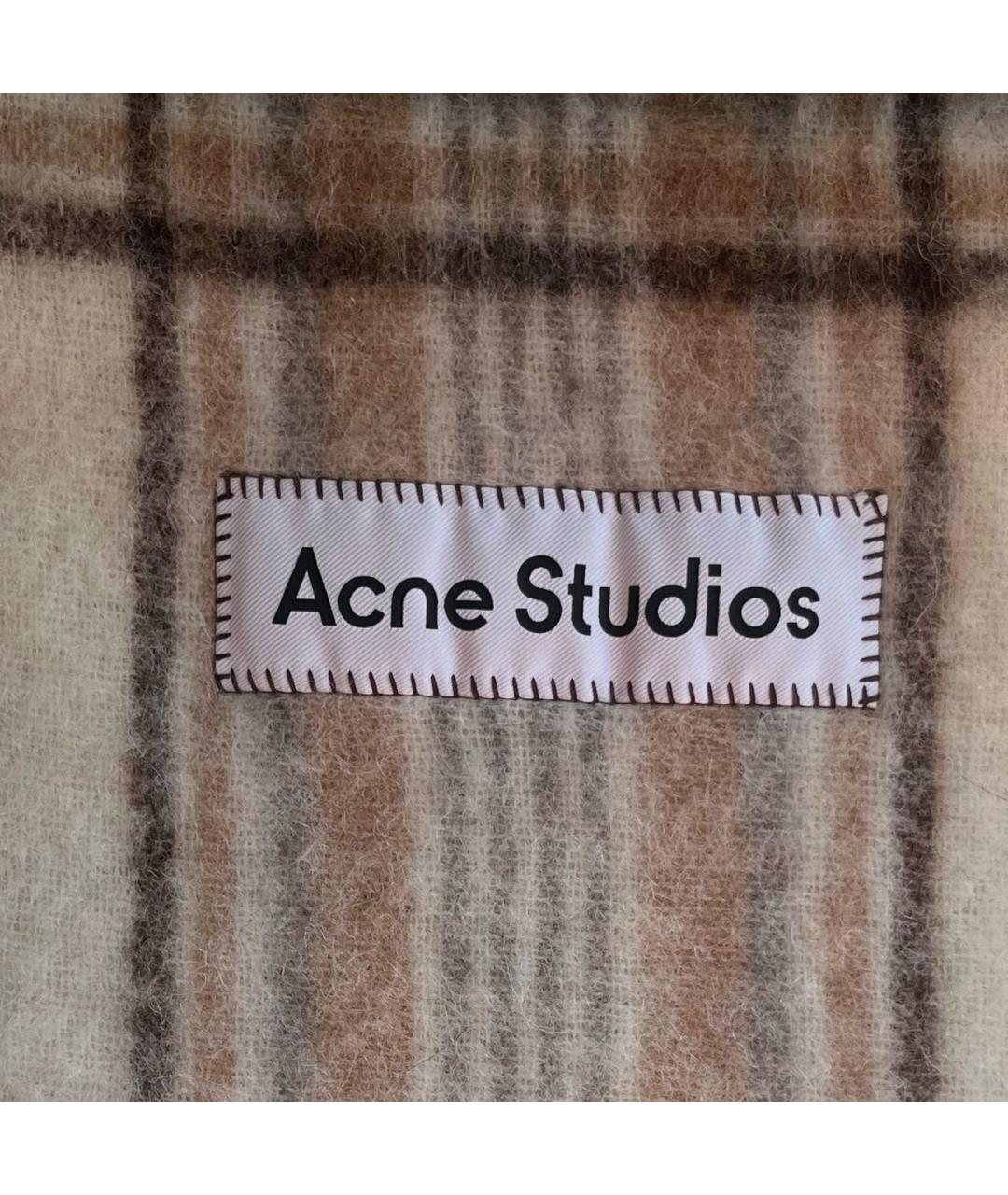 ACNE STUDIOS Бежевый шерстяной шарф, фото 3