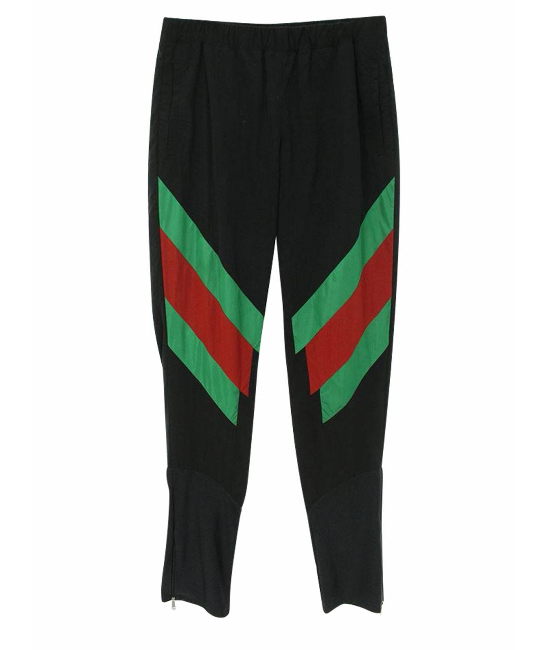 GUCCI Черные синтетические повседневные брюки, фото 1