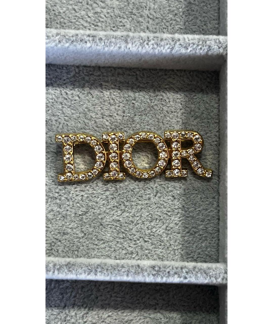 CHRISTIAN DIOR Золотая металлическая булавка / брошь, фото 9
