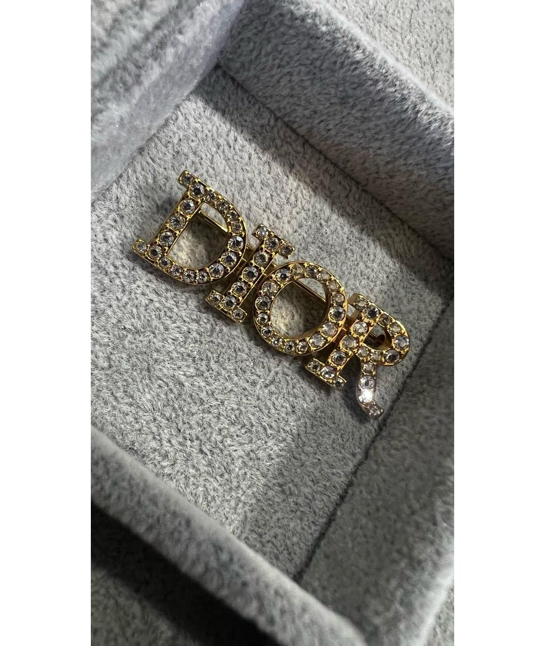 CHRISTIAN DIOR Золотая металлическая булавка / брошь, фото 6