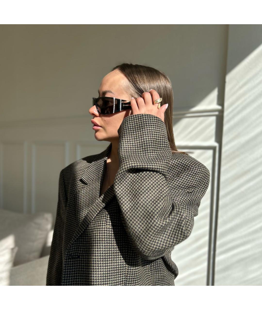 MAX MARA Коричневые пластиковые солнцезащитные очки, фото 5