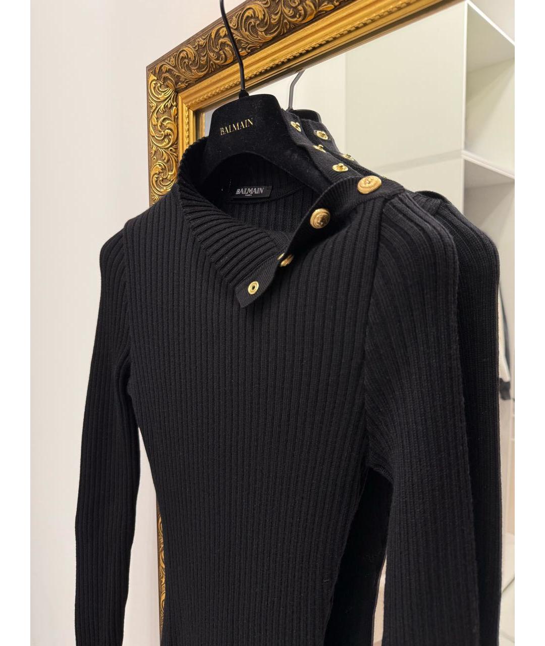 BALMAIN Черное шелковое повседневное платье, фото 4