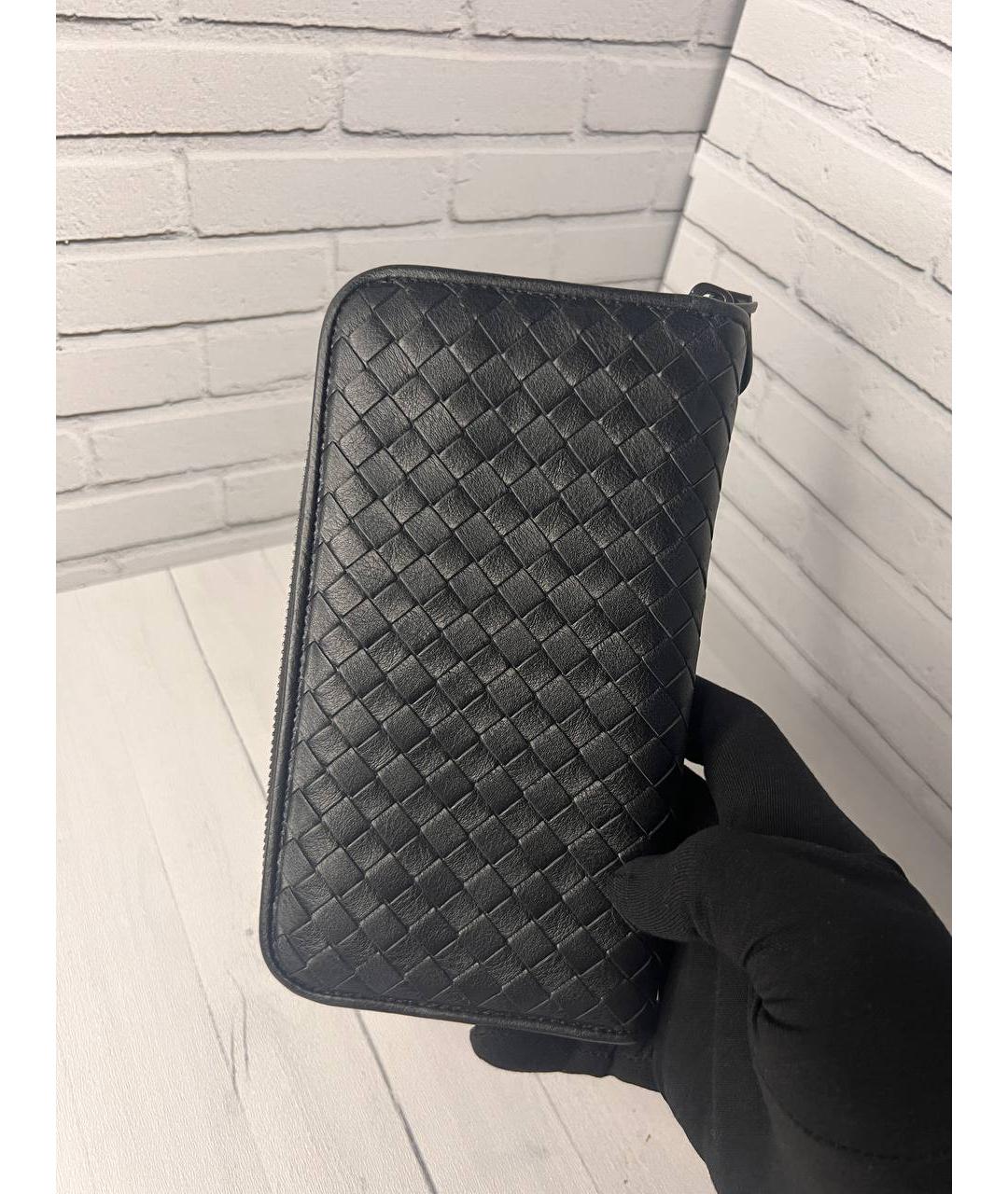 BOTTEGA VENETA Черный кожаный кошелек, фото 3