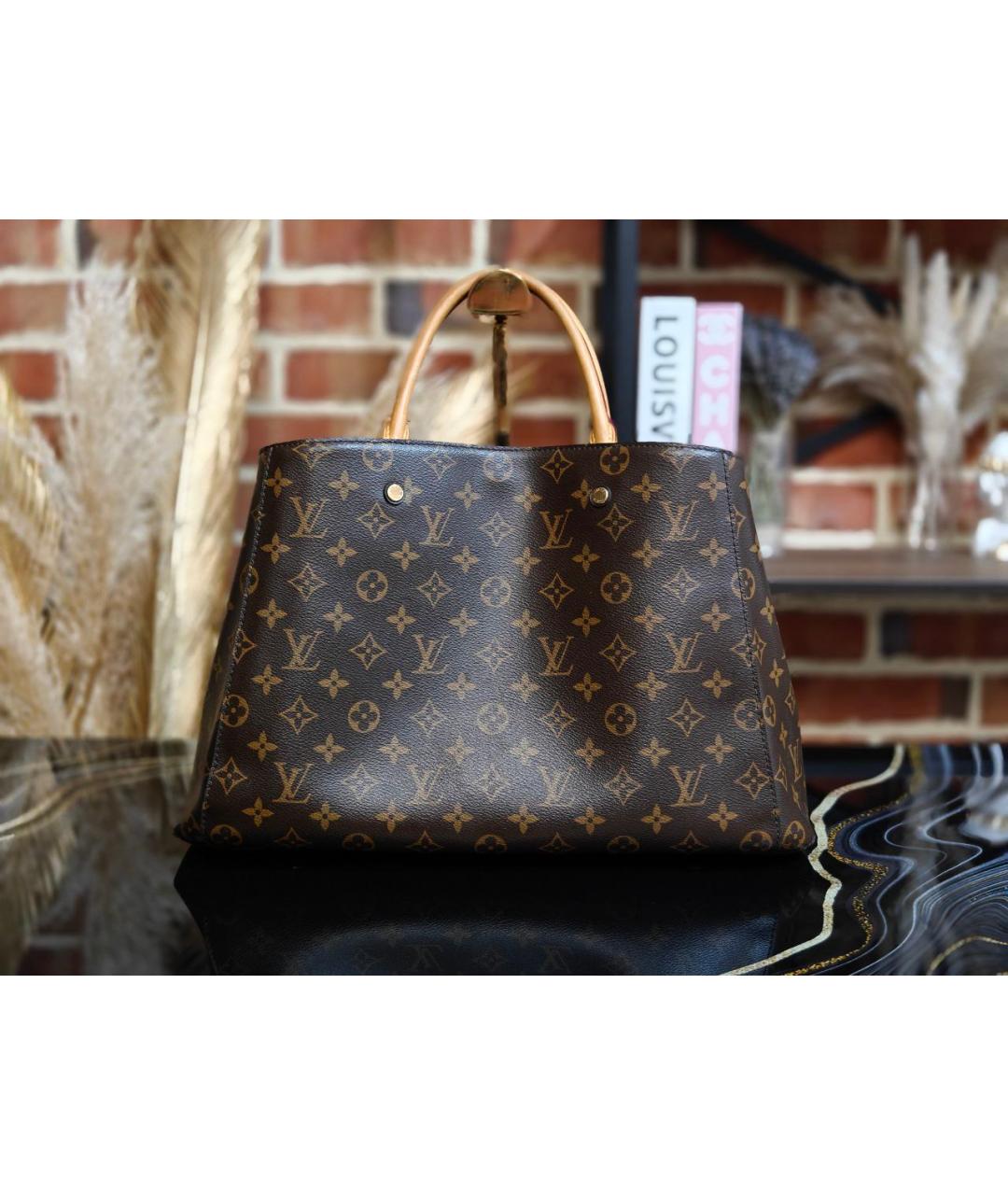 LOUIS VUITTON Коричневая сумка с короткими ручками, фото 3