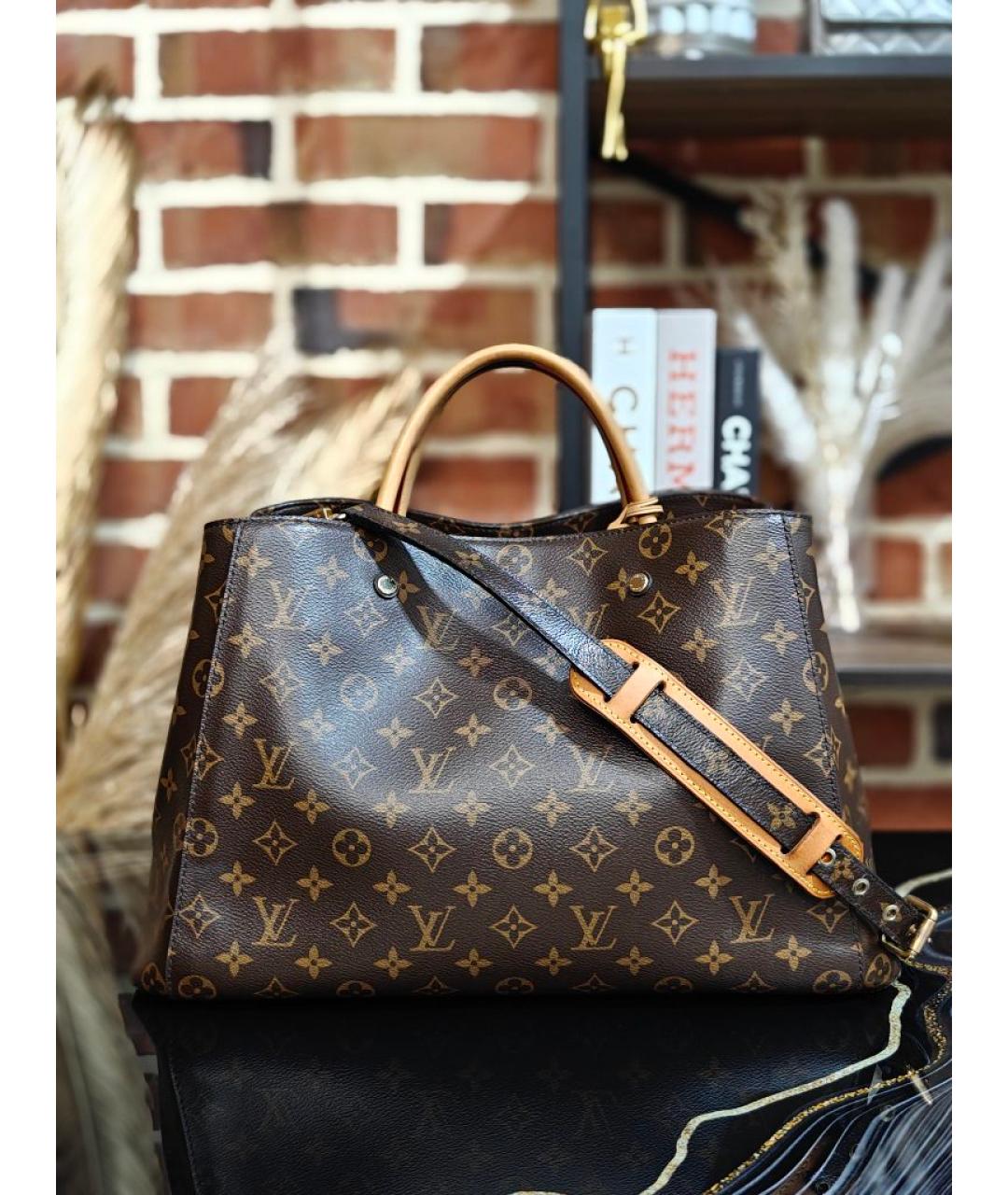 LOUIS VUITTON Коричневая сумка с короткими ручками, фото 4