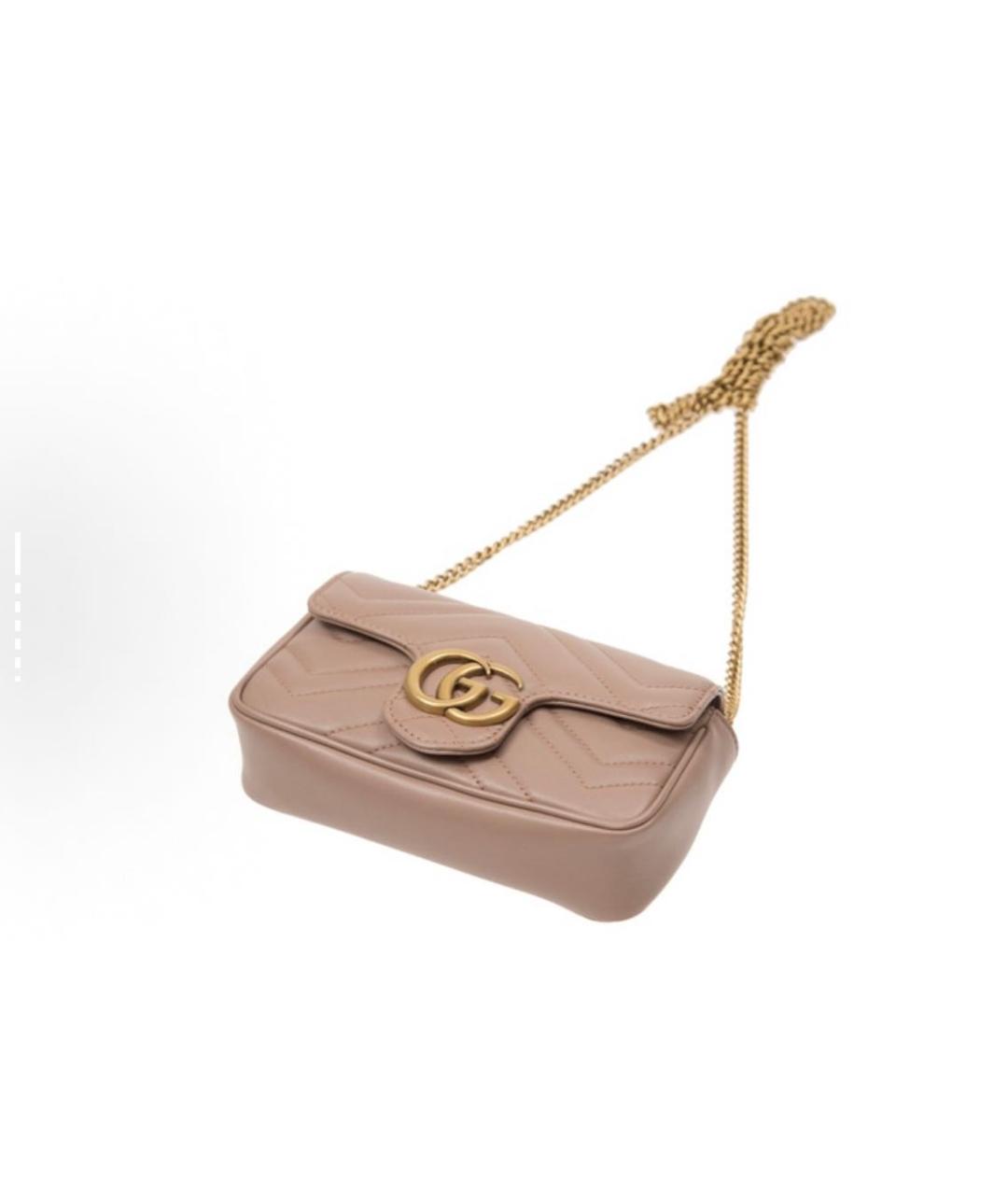 GUCCI Бежевая кожаная сумка через плечо, фото 4