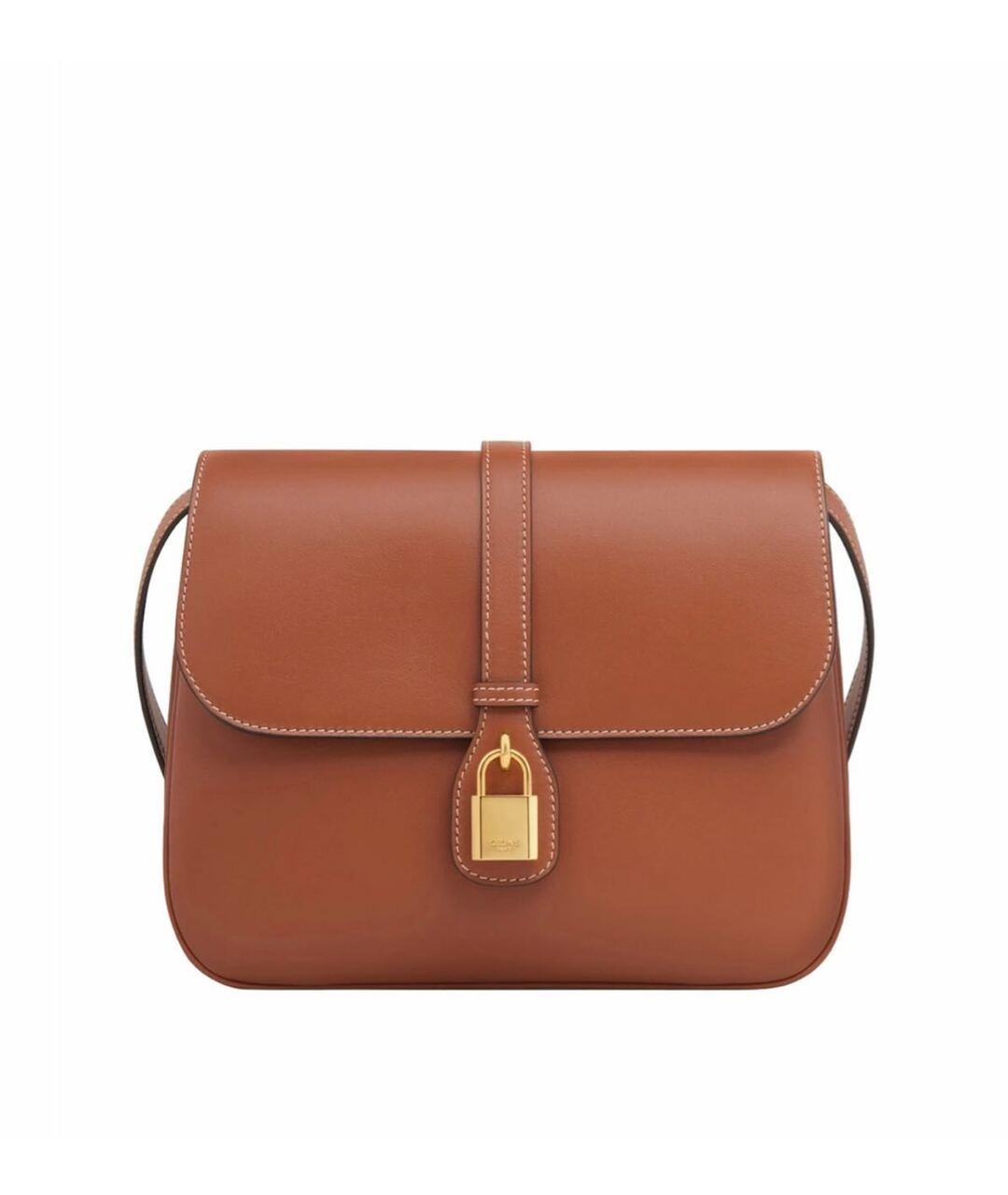 CELINE Коричневая кожаная сумка через плечо, фото 1