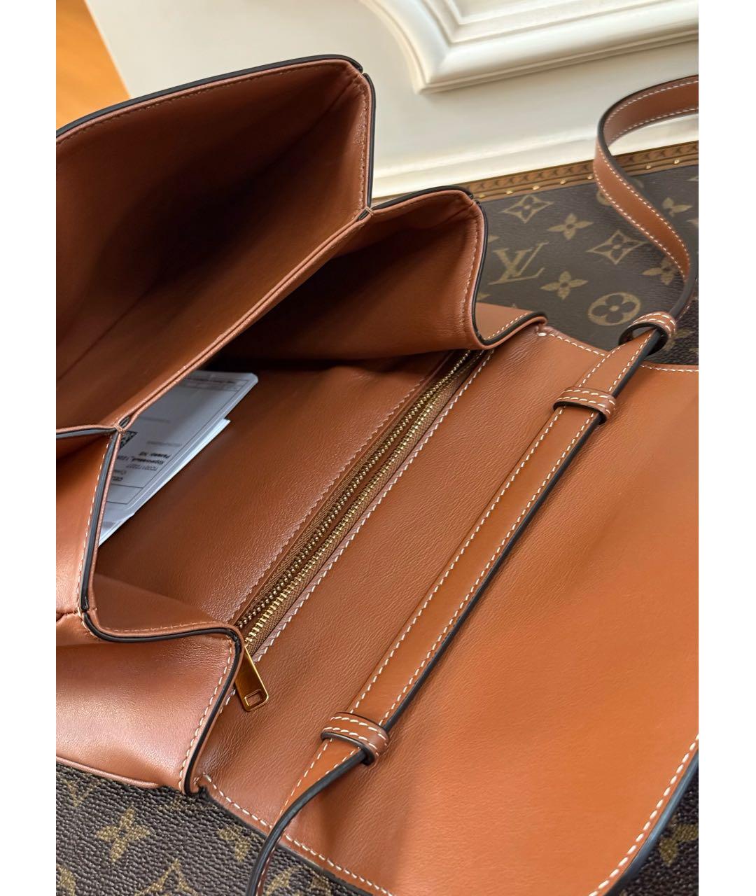 CELINE Коричневая кожаная сумка через плечо, фото 5