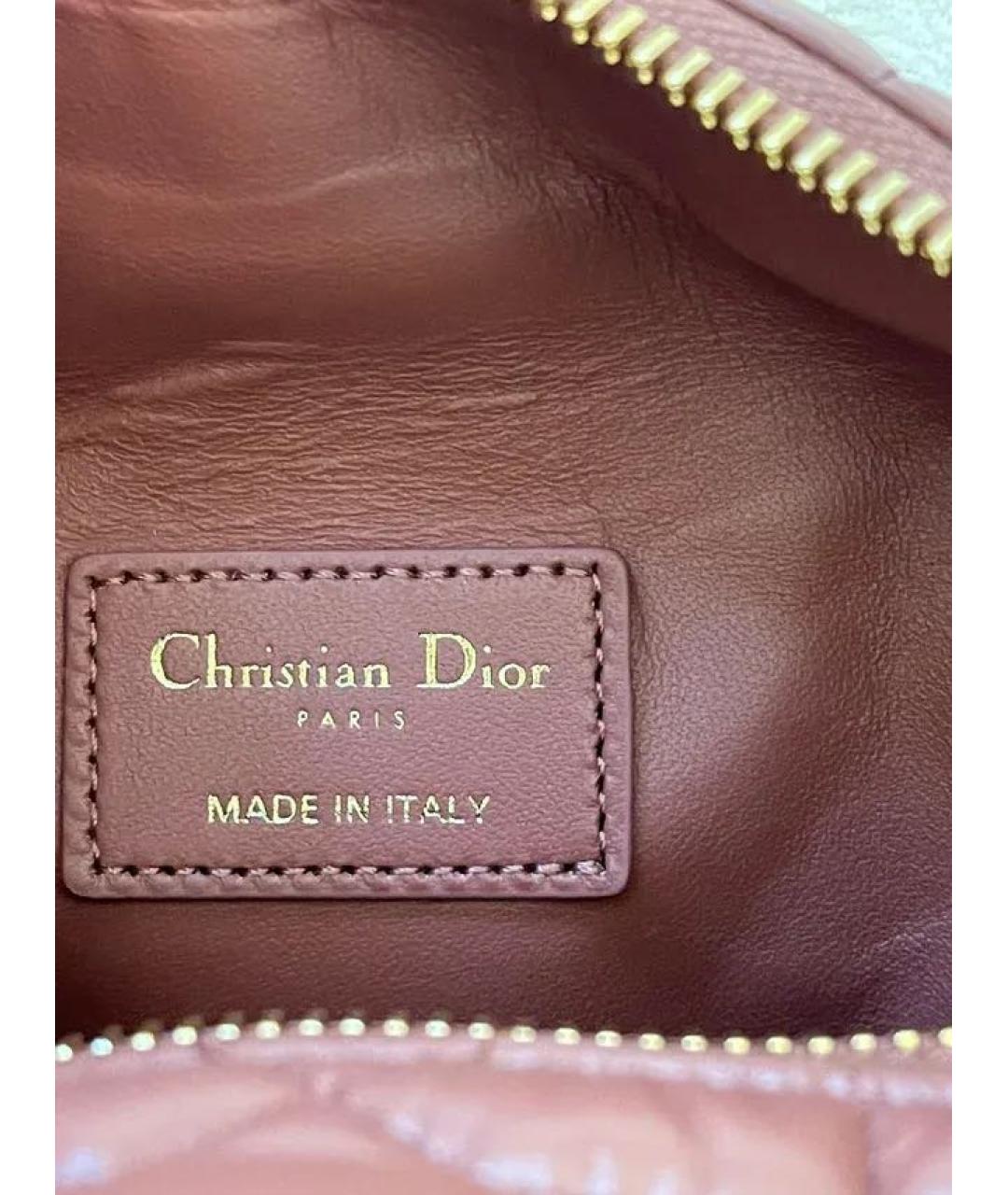 CHRISTIAN DIOR Бордовая кожаная сумка с короткими ручками, фото 5