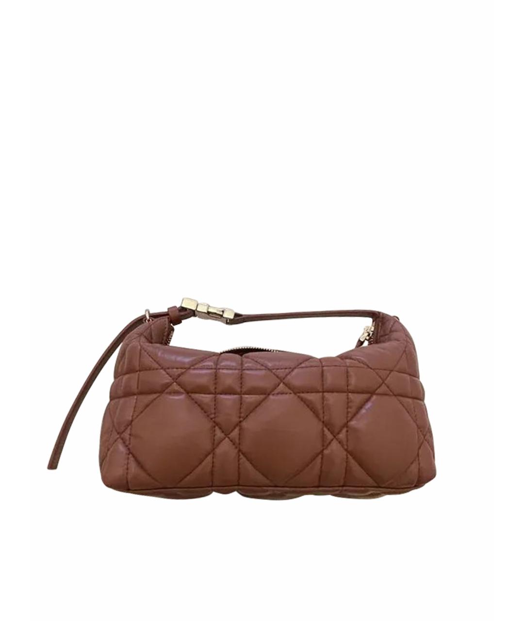 CHRISTIAN DIOR Бордовая кожаная сумка с короткими ручками, фото 1