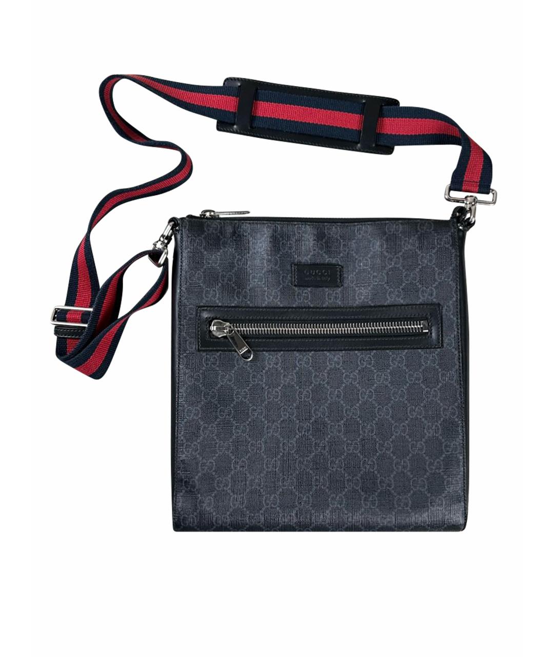 GUCCI Черная кожаная сумка на плечо, фото 1