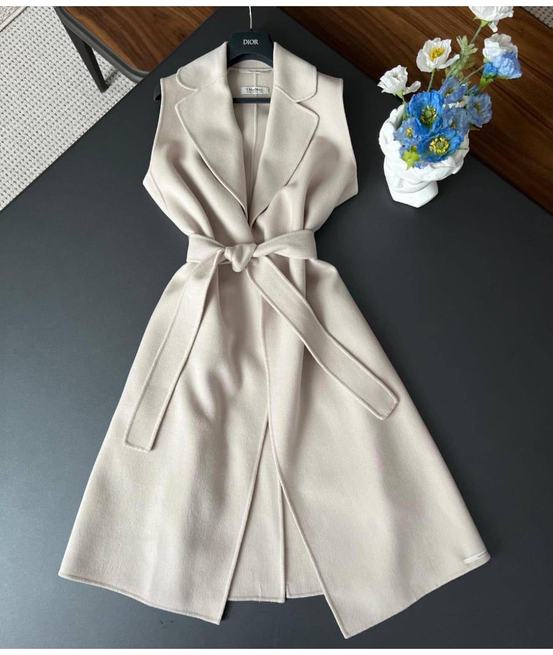 MAX MARA Бежевый шерстяной жилет, фото 9