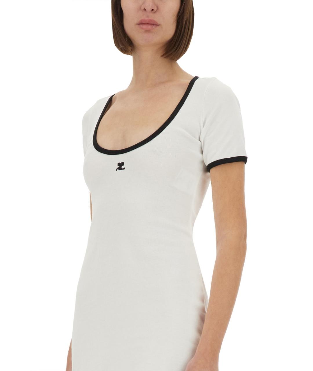 COURREGES Белое хлопковое повседневное платье, фото 2