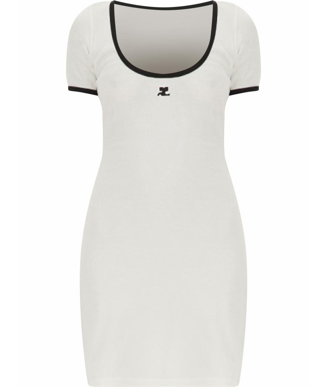 COURREGES Белое хлопковое повседневное платье, фото 1