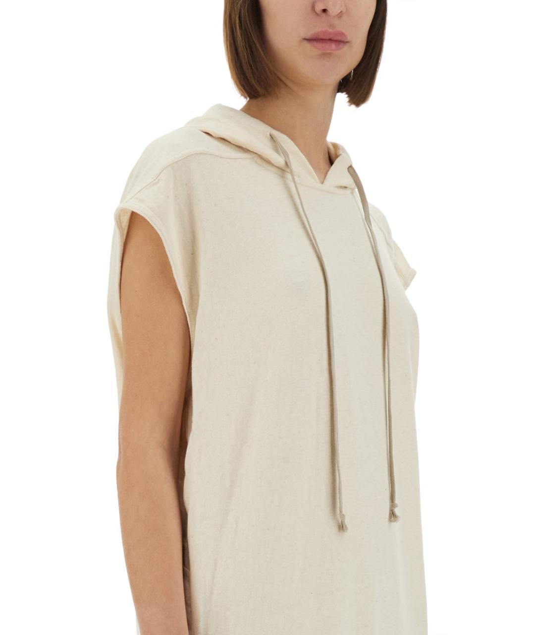 RICK OWENS DRKSHDW Белое хлопковое повседневное платье, фото 5