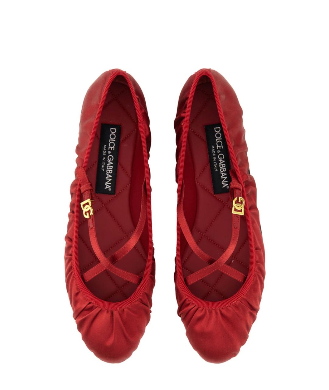 DOLCE&GABBANA Красные синтетические балетки, фото 3