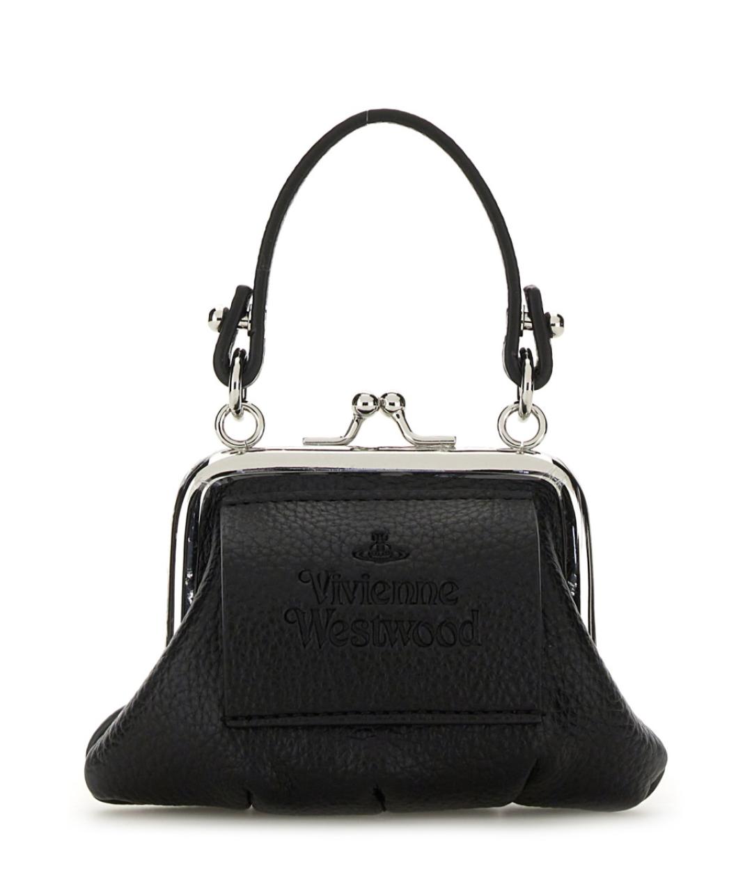 VIVIENNE WESTWOOD Черная сумка с короткими ручками из искусственной кожи, фото 3