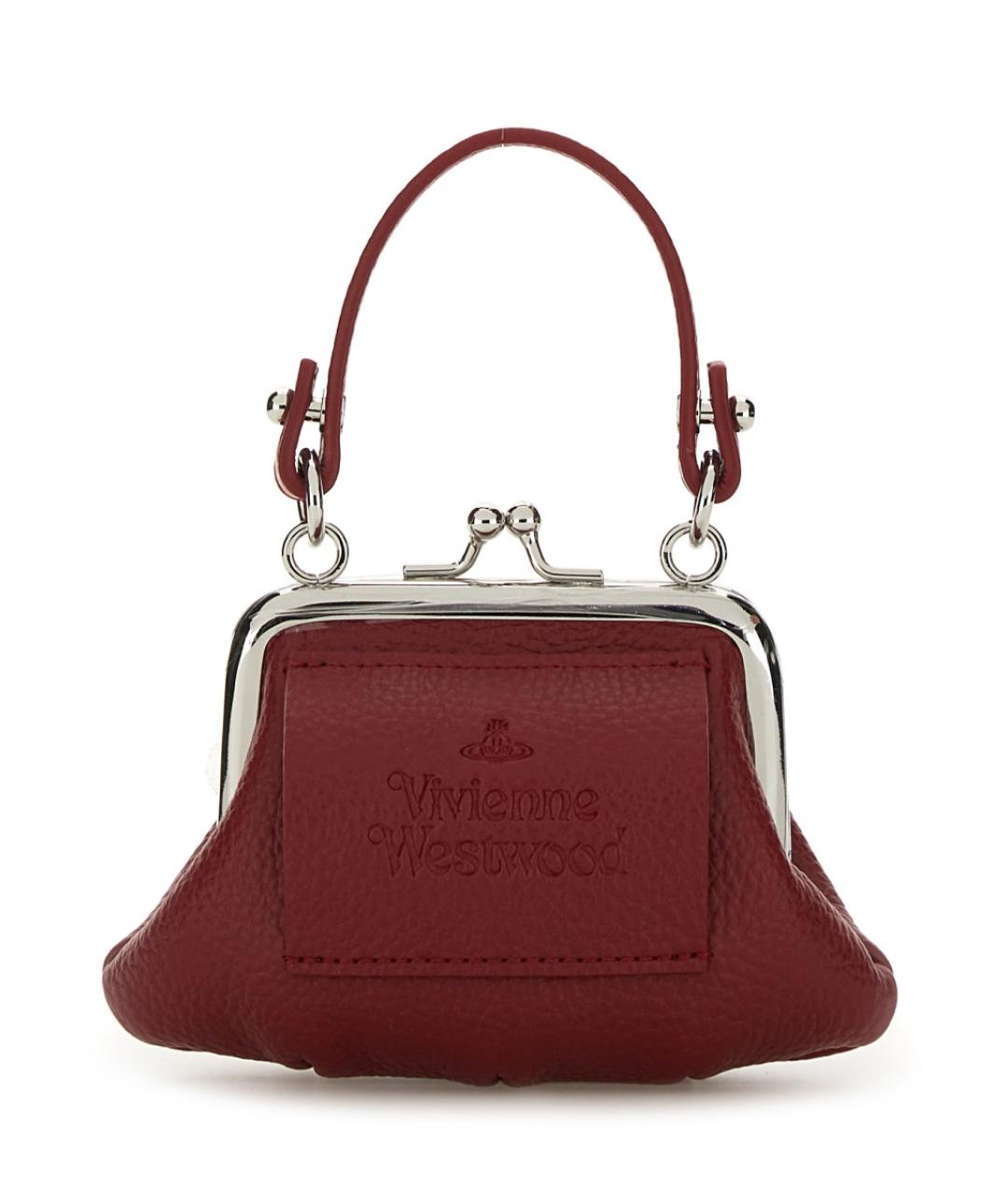 VIVIENNE WESTWOOD Бордовая сумка с короткими ручками из искусственной кожи, фото 3