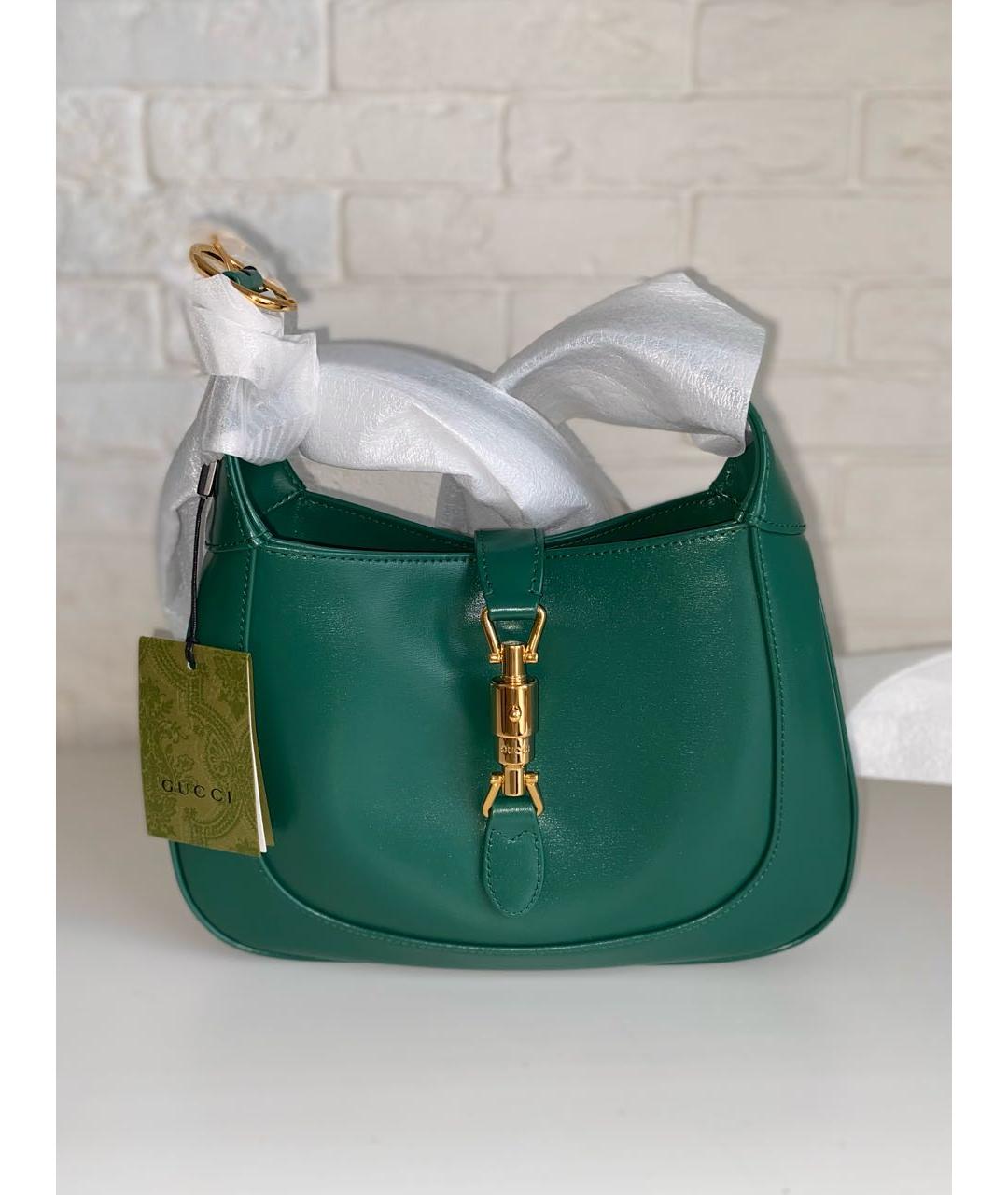 GUCCI Зеленая кожаная сумка с короткими ручками, фото 2