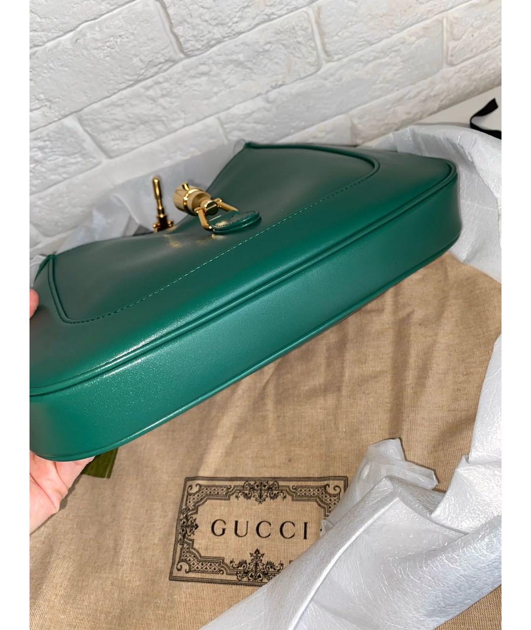 GUCCI Зеленая кожаная сумка с короткими ручками, фото 7