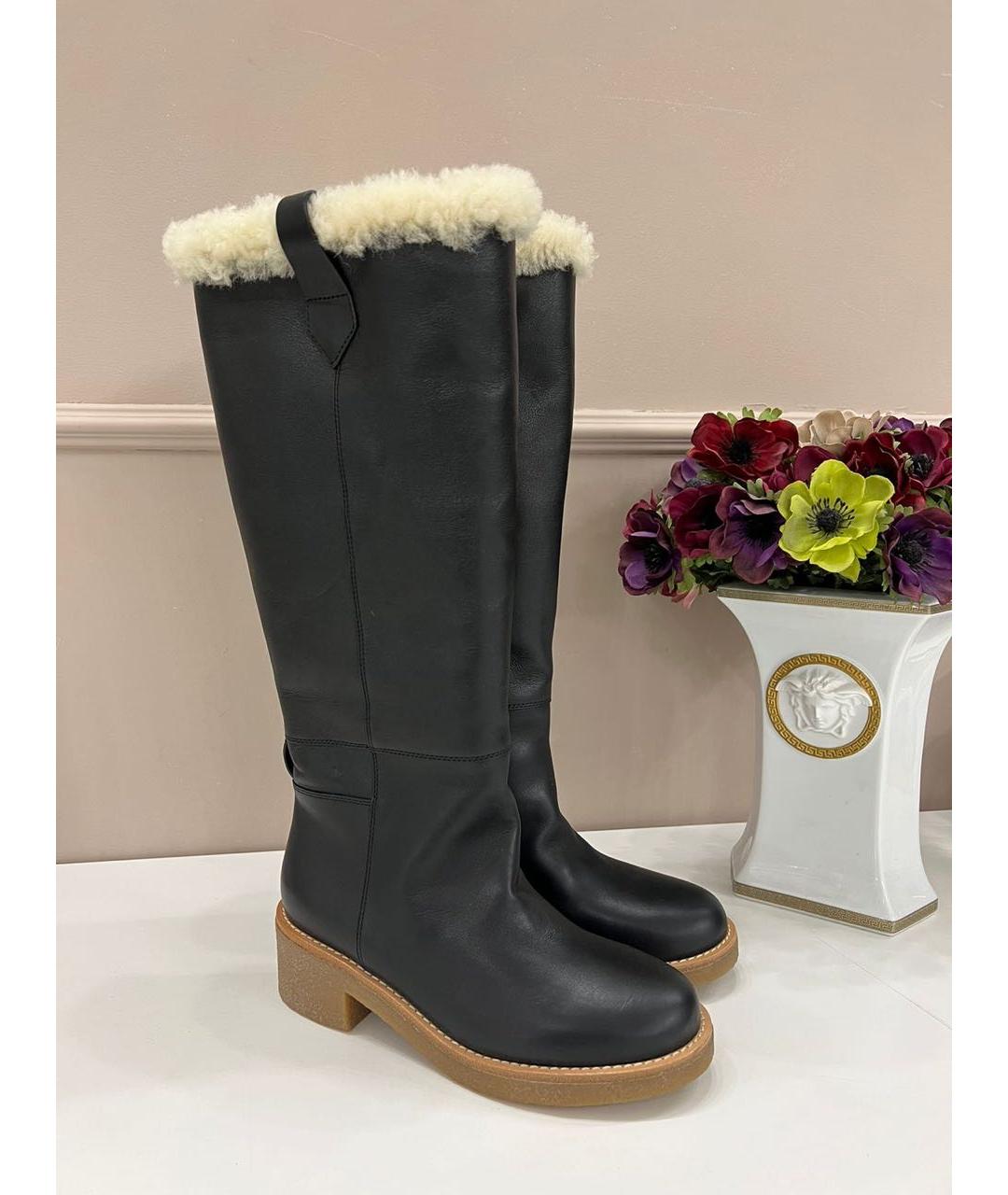 CHRISTIAN DIOR Черные кожаные сапоги, фото 8