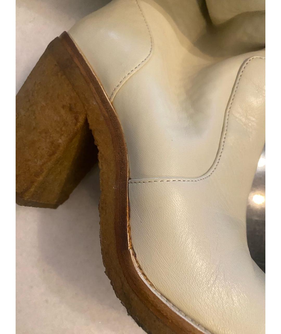 CHANEL Бежевые кожаные ботфорты, фото 8